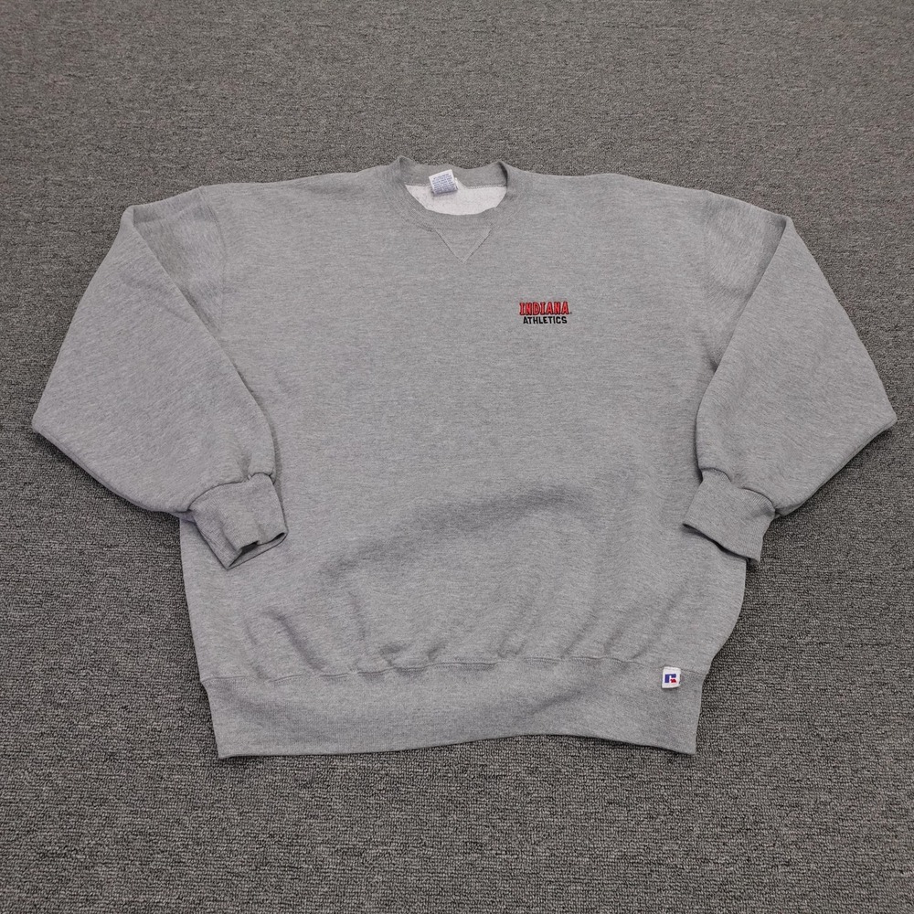 Vintage Indiana Hoosiers Sweatshirt Mens XL Gray NCAA College Russell Athletic